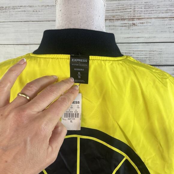 Mens Express Yourself Reversible Full Zip Jacket Coat XL 16 Black Yellow VO4EXP - Picture 7 of 12